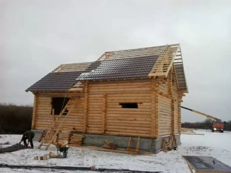 строительство бань,  беседок из оцилиндрованного бревна