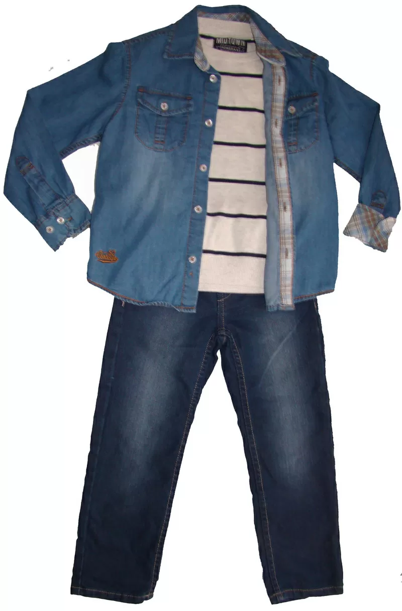 Детские джинсовые рубашки из Германии на мальчика 4